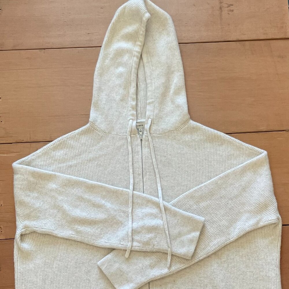 vince cashmere zip up hoodie